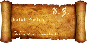 Weibl Zenina névjegykártya